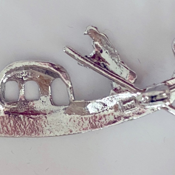 VTG Silver & Marcasite Venetian Gondola Brooch - Picture 7 of 7